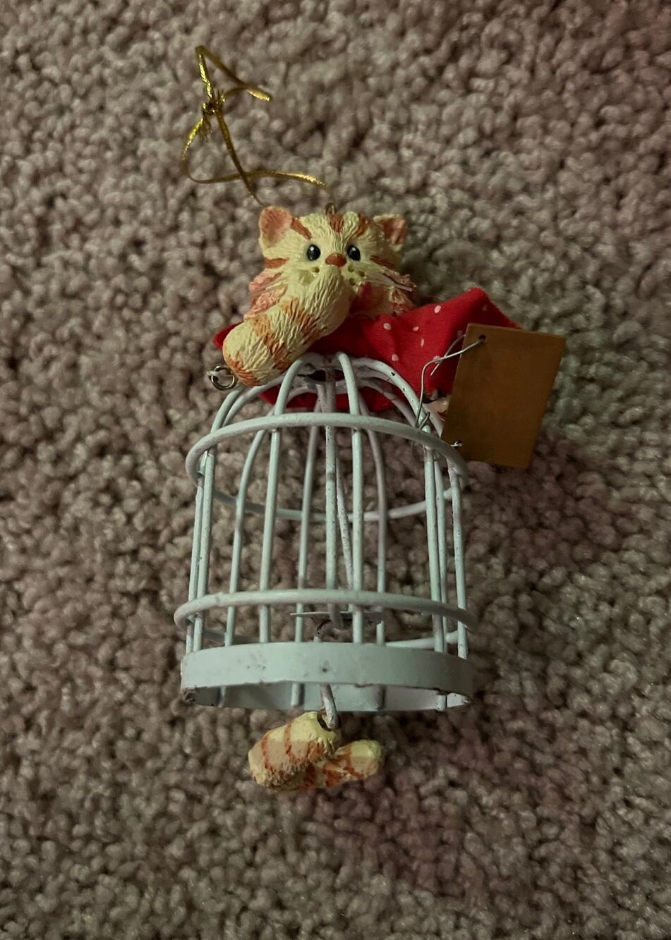 Keepsake Ornament Mischievous Kitty Series  2000 Birdcage